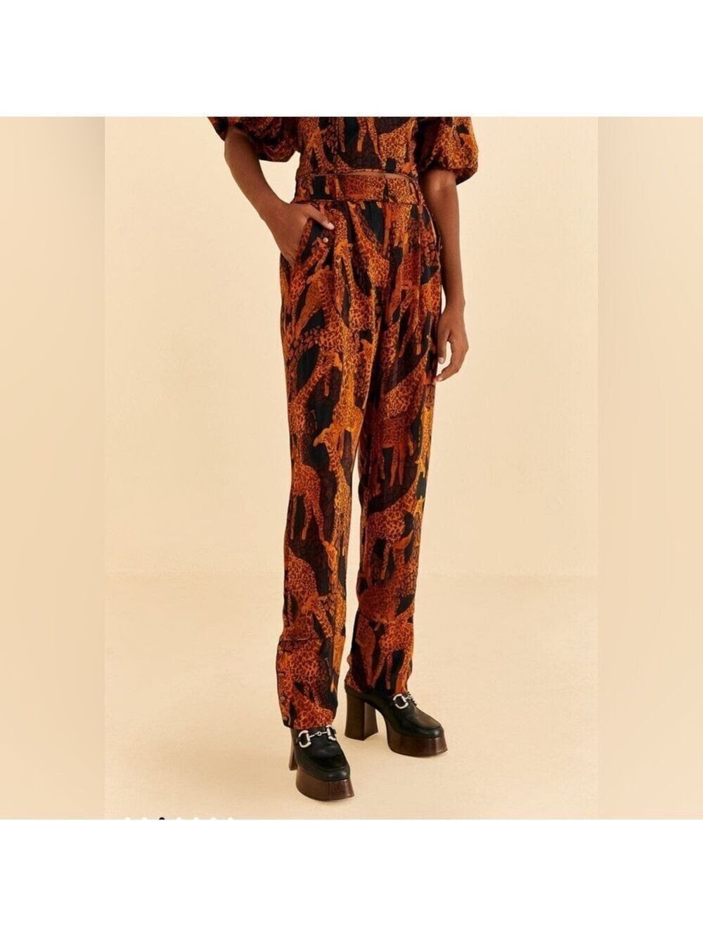 Farm Rio Black Giraffes Pants - Picture 5 of 11
